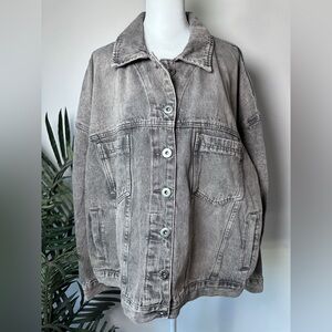 NWT Ashley Stewart Women’s Stonewashed Gray Swingback Jean Jacket size 22/24